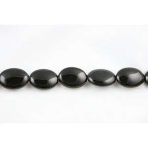 Black Onyx Beads Puffed Flat Oval Aprox 12x16mm [10 strands wholesale 