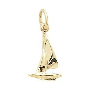  Rembrandt Charms Sailboat Charm, Gold Plated Silver 