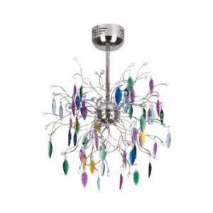   Chandelier with Multi Colored or Black Crystal Leaves SKU# 10843 Home