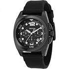 DKNY Men’s Chrono Solid Black Ion Stainless Steel Rubber Strap Watch 