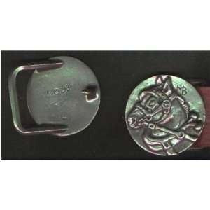  Round Drafthorse Head Buckle   Solid Pewter Everything 