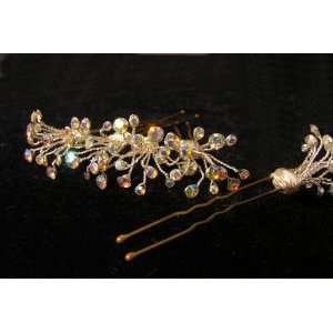  Iridescent Crystal Cluster Hair Pins: Beauty