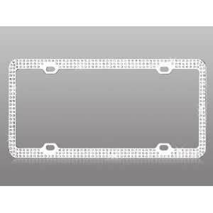  Chrome Metal Car License Plate Frame with Triple Row T 