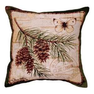  Gone Camping Pinecone Branch Decorative Throw Pillow 17 