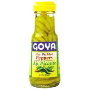 Goya Green Hot Pickled Peppers   Aji Picante 6 oz  Grocery 