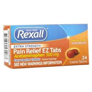  Rexall Extra Strength Pain Relief Ez Tabs, 24 ct: Health 