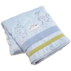  Disney Winnie the Pooh Boys Blanket, Blue: Baby