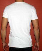 NEW AX ARMANI EXCHANGE MUSCLE SLIM FIT DESTROYED WHITE V NECK T SHIRT 