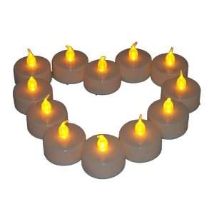   12 X Yellow LED Light Wedding Party Flameless Candle: Home & Kitchen