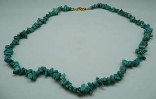NATURAL TURQUOISE CRYSTAL CHIP NECKLACE BEAD 18  