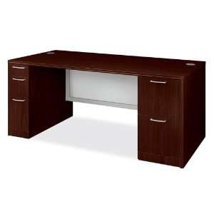  New HON 11899GNN   Attune Double Pedestal Desk, Frosted 