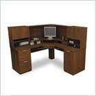 Bush Furniture Light Oak Corsa U Shaped Corner Desk with Hutch