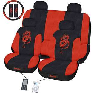    Dragon Red Ipocket 12 piece Auto Seat Cover Set at 