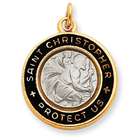 goldia Sterling Silver & 18k Gold plated Epoxy St. Christopher Charm