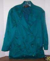 GEORGE DAVID FASHIONS TEAL BLUE WOOL COAT M PREOWNED  