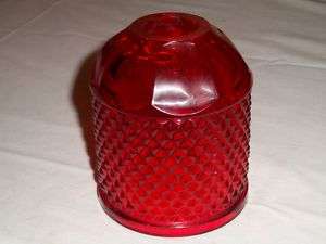 VINTAGE VIKING RED GLASS FAIRY LAMP TOP CANDLE HOLDER  