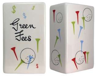 Green Fees Golf Ceramic Coin Change Bank Jar Dad Gift  