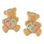 Black Hills Gold Tricolor 10K Petite Teddy Bear Earrings
