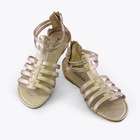 Blancho Bedding Fashion Light Gold Flats Sandals Womens Shoes US09