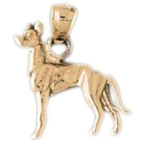  14kt Yellow Gold Hound Dog Pendant Jewelry