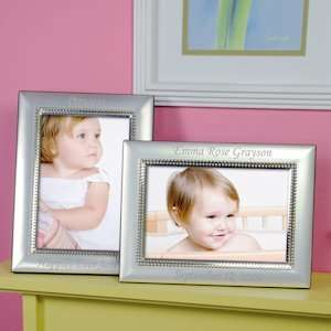  Personalized Beaded Silver Frame: Baby