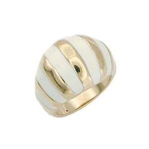  Womens Classic Line Clear Epoxy Gold Tone Ring, Size 6 