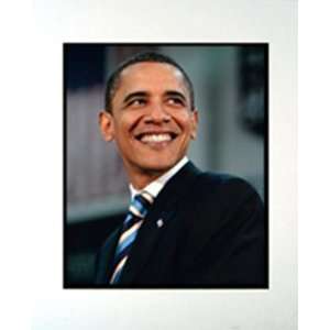 Barack Obama Smile 11 x 14 Photograph in a Matted Photograph Frame