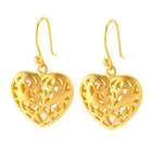 body candy 24k gold plated sterling silver puff heart earrings