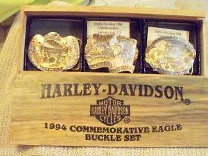 HARLEY DAVIDSON 1994 COMMEMORATIVE GNTT 3 BUCKLE SET.  