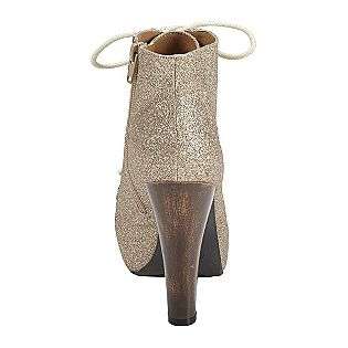   Sparkle Lace Up Bootie   Champagne Glitter  Qupid Shoes Womens Boots
