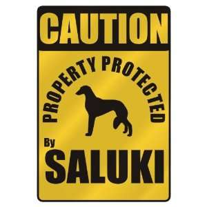    PROPERTY PROTECTED BY SALUKI  PARKING SIGN DOG
