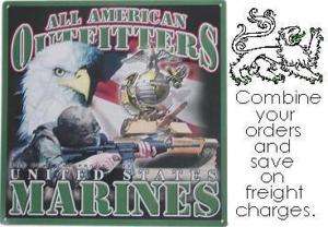 Metal Sign Military Marine Corps Outfitters collectible  