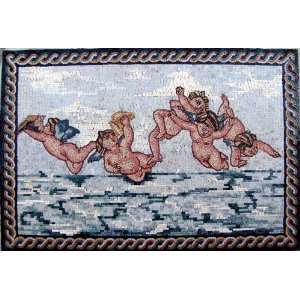  24x50 Phoenician Marble Mosaic Stone Art Tile Wall 