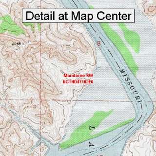  USGS Topographic Quadrangle Map   Mandaree SW, North 
