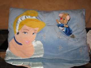   CINDERALLA PILLOW) 17 x 12 Pocket Pillow PLuSH w/ MouSe Doll  