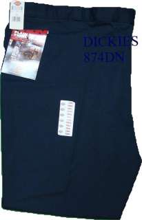  874DN Plain Front Twill Pants Navy Big and Tall Size W 72 L 32  