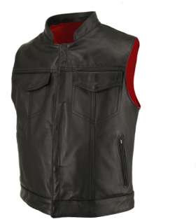 MADE IN USA HORSEHIDE LEATHER HIDDEN SNAPS MOTORCYCLE VEST CONCEALED 