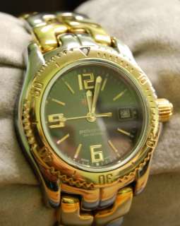 Ladies Tag Heuer Link 18K Gold & SS Watch Black Dial WT1353, 2001, Box 