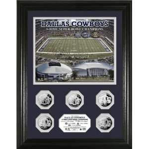  Dallas Cowboys Framed 5 Time Super Bowl Champions Silver 