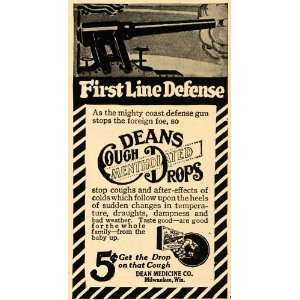  1918 Ad Deans Cough Mentholated Drops WWI Defense Line 