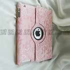 iPad 2 Luxury Snake skin Leather Smart Case Cover with Rotating Stand 