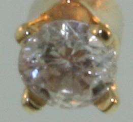 14k yellow gold 3 stone .42ct diamond pendant 1.2g  