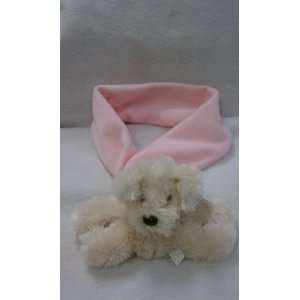  Pink Fleece  Scarf with White Puppy Attached Baby