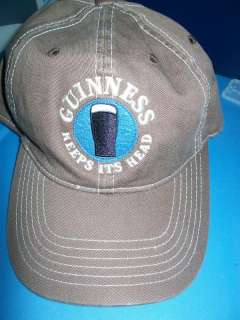 Guinness Beer Keeps its Head Irish Stout Brown Hat Cap  