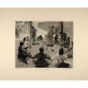  1893 Print Ferret Girls Circle Game Albert Bartholome 