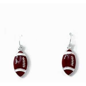    Silvertone Football Dangle Earrings Fashion Jewelry Jewelry