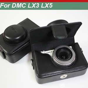 Leather case bag for Panasonic Lumix DMC LX5 LX3 Black  