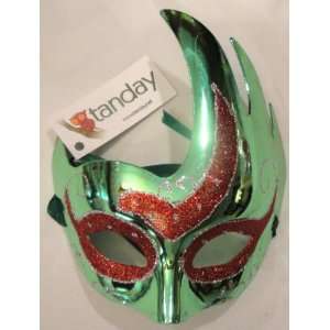    Tanday Green Mardi Gras Harlequin Party Mask   