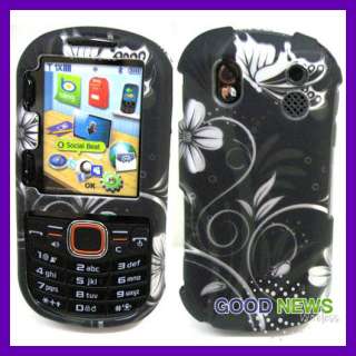 for Verizon Samsung Intensity II/2 U460   Black Flower Hard Case Phone 