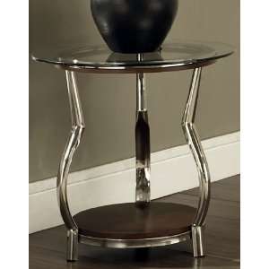Steve Silver Company Abagail Tempered Glass Top End Table:  